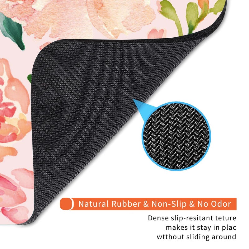 Armanza Square Mouse Pad Pink Watercolor Flower, Personalized Premium-Textured Custom Mouse Mat Design, Washable Mousepad Cloth, Non-Slip Rubber Base Computer Mouse Pads for Wireless Mouse - Image 5